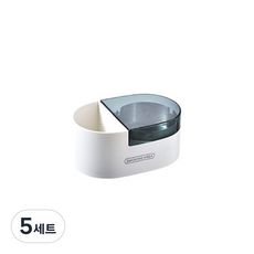 크로닉401 뚜껑 부착형 벽걸이 재떨이 + 스티커, 화이트 + 블루, 5세트