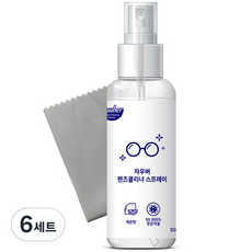 자우버 렌즈클리너 스프레이 50ml + 극세사 천 세트, 6세트