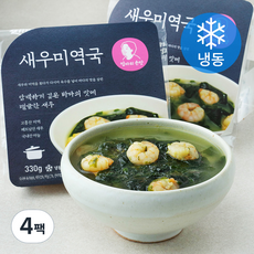 엄마의손맛 새우미역국 (냉동), 330g, 4팩