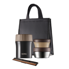THERMOS 膳魔師 Plus 保溫便當盒組, 1140ml 附保溫袋, 布朗尼黑, 1組