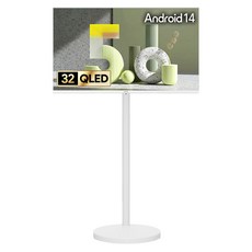 더함 CHiQ FHD QLED 화이트에디션 돌비 AI 구글 5.0 스마트TV + 오프 화이트 이동식 TV 스탠드 세트, 81cm(32인치), NA321QLED, 스탠드형, 고객직접설치