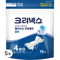 크리넥스 빨아쓰는 위생행주 블루 점보 15매, 15개입, 5개