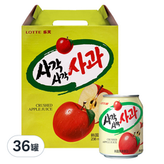 LOTTE 樂天 蘋果汁禮盒, 韓國原裝進口, 238ml, 36罐