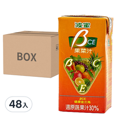 波蜜 BCE 果菜汁, 還原蔬果汁 30%, 160ml, 24入, 48入