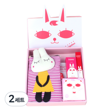 레시피박스 해피박스 어린이 메이크업 5종 세트, 가방(랜덤) + 어린이 마스크팩 2p + 매니큐어 보타니컬 핑크 + 립크레용 + 데일리 썬쿠션, 2세트