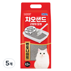 이나바 응고형 챠오샌드 벤토나이트 고양이 모래, 4.5kg, 5개, 무향