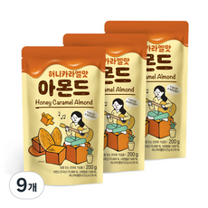 [쿠팡수입] 허니카라멜맛 아몬드, 200g, 9개