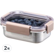 락앤락 스텐 모듈러 직사각 밀폐용기 LST601, 310ml, 2개 단품, 2개