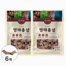 후코홀릭 강아지 건조간식, 혼합맛(명태/홍삼), 100g, 6개