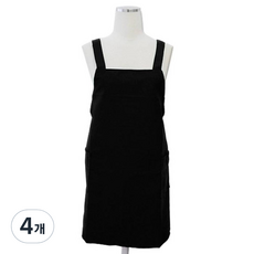 홀릭 무지 앞치마, 블랙, 4개