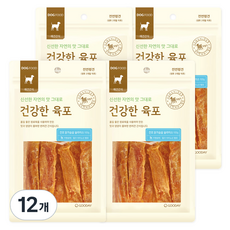 굿데이 건강한육포 강아지간식, 건조 닭가슴살슬라이스 맛, 100g, 12개 - 건강한육포