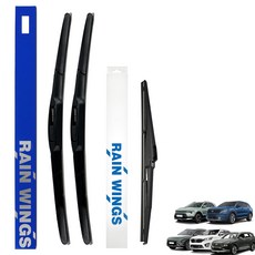 레인윙스 하이브리드 RV & SUV 차량 전면 + 후면 와이퍼 세트, 올뉴/더뉴 쏘렌토,쏘렌토MQ4,니로SG2,더뉴 싼타페,코나SX2