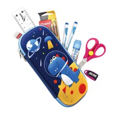 MAPED GIOTTO小學生筆盒文具組 悠活恐龍 Set 3D大容量立體筆盒, 1個