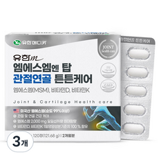 유한메디카 엠에스엠 엔 탑 관절연골 튼튼케어 121.68g, 120정, 3개
