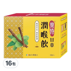 樂特甘草潤喉飲，16包入，舒緩喉嚨不適，獨立包裝方便攜帶，義大利進口, 3g, 16包