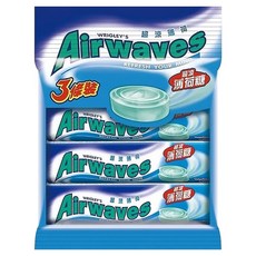 Airwaves 超涼無糖薄荷糖 3條裝, 90g, 1袋