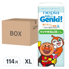 Genki nepia 日本王子 麵包超人拉拉褲/尿布 褲型 12~22kg, XL, 114片