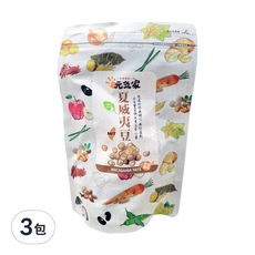 元氣家 烘焙原味夏威夷豆, 低溫烘焙，無調味，無防腐劑，含有豐富維生素及蛋白質, 200g, 3包
