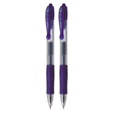 PILOT 百樂 0.5BL-G2中性筆, 好握好寫, 久寫不易疲勞, 超滑順膠狀墨水, 按鍵式, 藍色, 2支