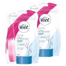veet 인샤워 제모 크림 민감성 피부용, 150g, 2개