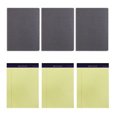  스탠다드 패드폴리오 + 리갈패드 랜덤발송 세트 B5, 그레이, 3세트 