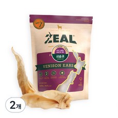 질 ZEAL 뉴질랜드산 강아지 수제간식 오래먹는간식, 사슴 귀, 125g, 2개 - 사슴뼈