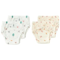 AttiRabbit 幼兒用純棉6層防水如廁訓練內褲 2件組, 兔子, 森林, 2組