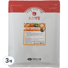 두원식품 맛있는 떡볶이 소스 분말 약간매운맛, 1kg, 3개