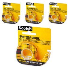 3M Scotch 透明雙面膠帶 12*6.35mm 單色 4入, 4組