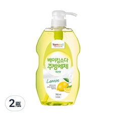 Tamsaa 小蘇打蔬果碗盤洗潔精，檸檬清香，780ml, 2瓶
