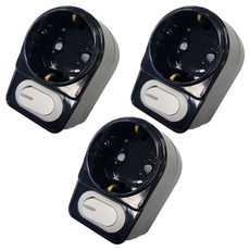 1 個節能 LED L 型多接頭, 8.2cm, 黑色, 3個