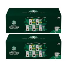 STARBUCKS 星巴克 綜合咖啡膠囊組, 2組, 閑庭美式咖啡膠囊+Sunny Day Blend美式咖啡膠囊+House Blend美式咖啡膠囊+派克市場烘焙咖啡膠囊+濃縮烘焙咖啡膠囊+370ml馬克杯