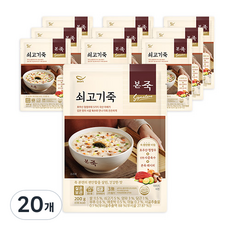 본죽 파우치형 쇠고기죽, 200g, 20개 - 한우소고기죽