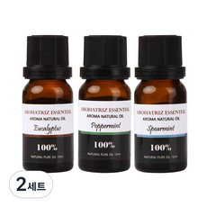 아로하트리즈 에센셜오일 유칼립 투스 + 페퍼민트 + 스피아민트, 10ml, 2세트