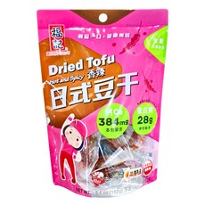 福記 日式辣味素豆干, 即食包裝, 非基因改造黃豆製造, 不添加防腐劑, 國際品質認證, 純素休閒零嘴, 152g, 1袋