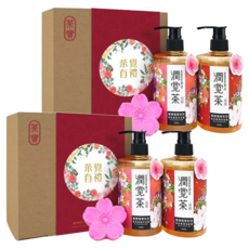 TEAPOWER 茶寶 潤覺茶 桃花禮盒 (洗髮露, 沐浴露, 桃花皂), 2盒