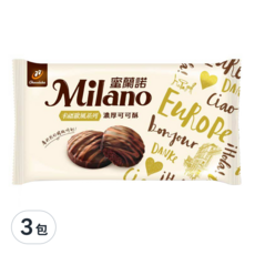 77 Milano 蜜蘭諾 濃厚可可酥, 層層酥香, 酥脆餅乾口感, 108g, 3包