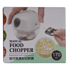 Quasi 帕可茱食材切碎器料理器, 手動迷你料理工具, 170ml, 1個, 白色