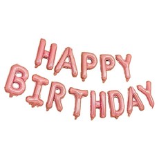生活King 可懸掛生日快樂字母氣球 HAPPY BIRTHDAY, 糖果粉色設計, 糖果粉色, 1組