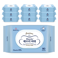 blanche Every Bidet清潔觸感廁所用濕紙巾 蓋型, 10包, 80張