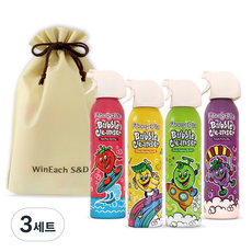 퍼니피아 키즈용 버블클렌저 200ml x 4종 + 파우치 선물세트, 3세트