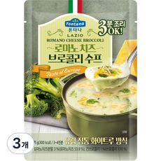 폰타나 라치오 로마노 치즈 브로콜리 수프 파우치, 75g, 3개