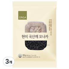 올가홀푸드 현미 국산깨 모나카, 104g, 3개