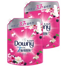 다우니 7일 탈취파워 초고농축 섬유유연제 목련과베리 리필, 2.6L, 2개