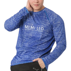 MI MI LEO 台灣製竹炭科技機能薄長袖, 藍白