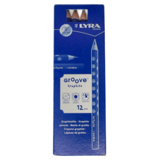 LYRA Groove 三角洞洞鉛筆套裝，12支裝，石墨鉛筆，適用於3歲以上兒童, 皇室藍, 12支