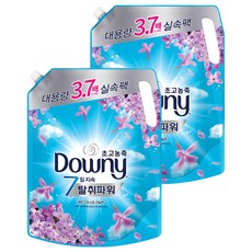 다우니 7일 탈취파워 초고농축 섬유유연제 레몬그라스와 라일락 리필, 2.6L, 2개 2.6L, 2개
