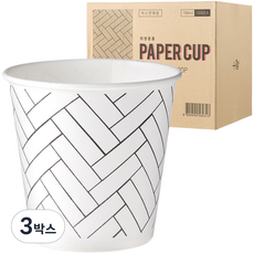 더좋은컵 헤링본 패턴 일회용 종이컵 184ml, 1000개입, 3개 1000개입, 3박스