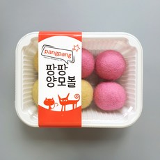 네이처펫 팡팡 고양이 양모볼 5cm 핑크 3p + 옐로우 3p, 혼합 색상, 1세트