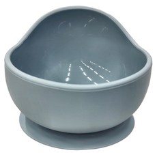 矽膠吸盤蝸牛碗 3入, 耐高溫220度, 耐低溫-20度, 可微波, 尺寸11.5cm*9cm, 藍灰色, 3個